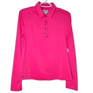 CHASE 54 Women's Golf Performance Quarter Button Down Shirt Pink Size Medium